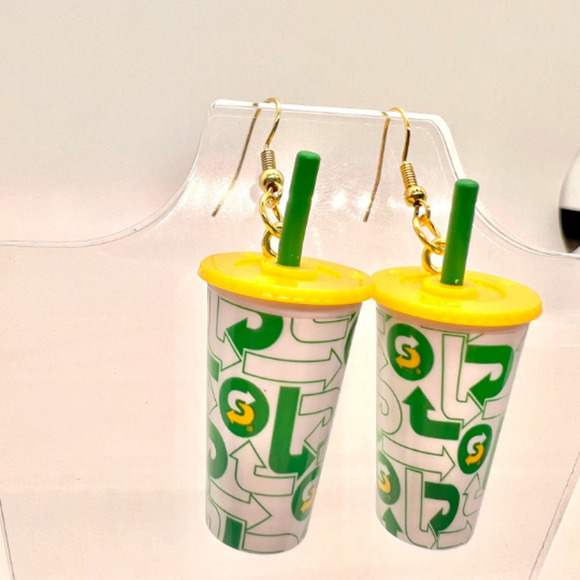 Subway Drink Earrings - Fast Food Earrings - Foodie Mini Brands Earrings - Picture 5 of 9